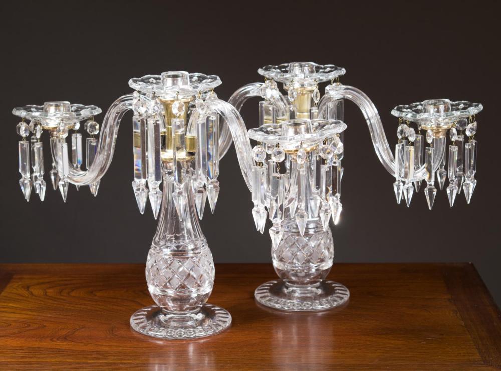 PAIR OF HAWKES CUT CRYSTAL CANDELABRA  33f307