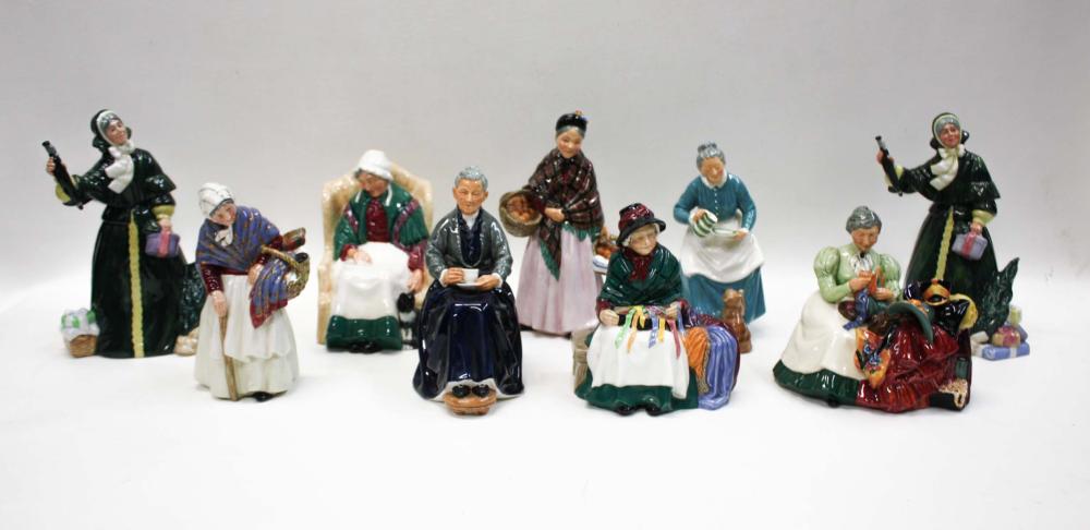 NINE ROYAL DOULTON PORCELAIN FIGURINES  33f327