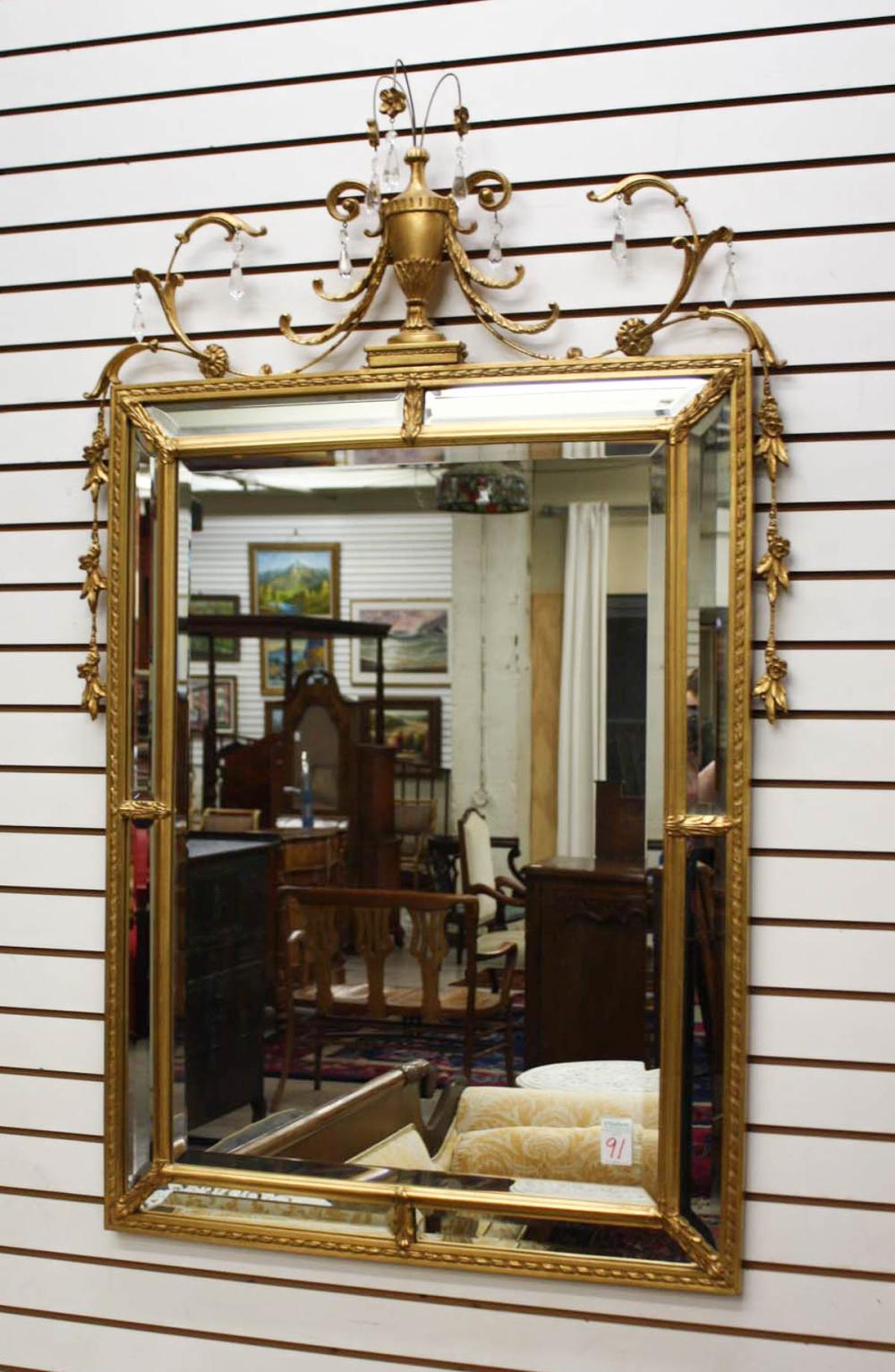 NEOCLASSICAL STYLE GILTWOOD FRAMED