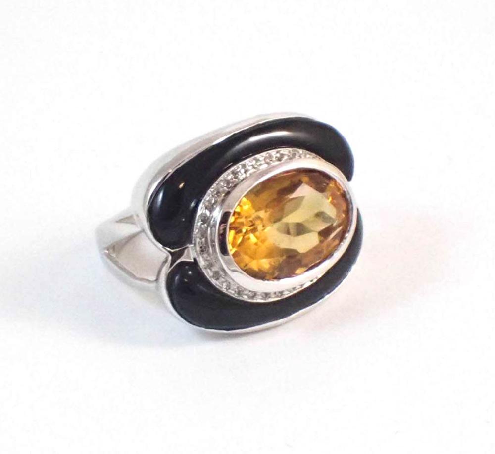 CITRINE, DIAMOND, BLACK ONYX AND