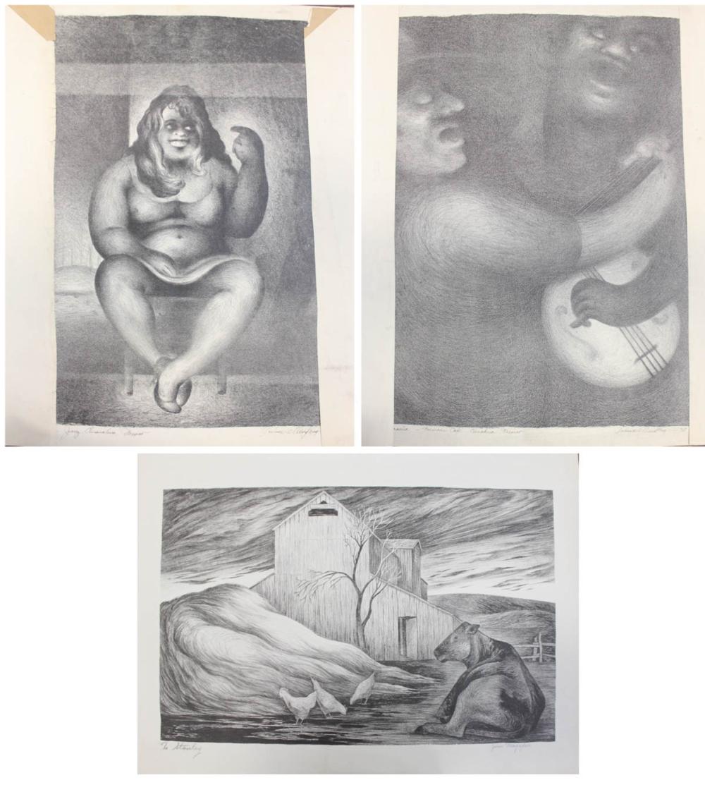 THREE 1930S STONE LITHOGRAPHS  33f3c3