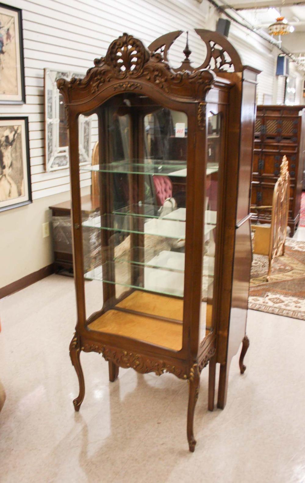 CARVED LOUIS XV STYLE CURIO CABINET,