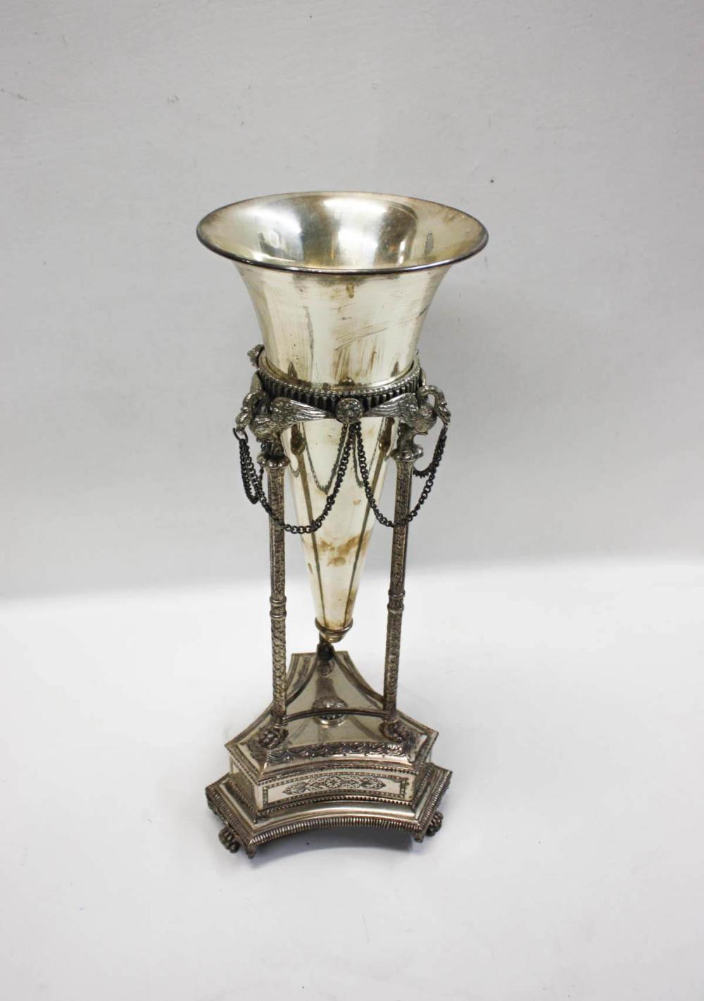 EMPIRE STYLE SILVERPLATED VASE  33f3d8
