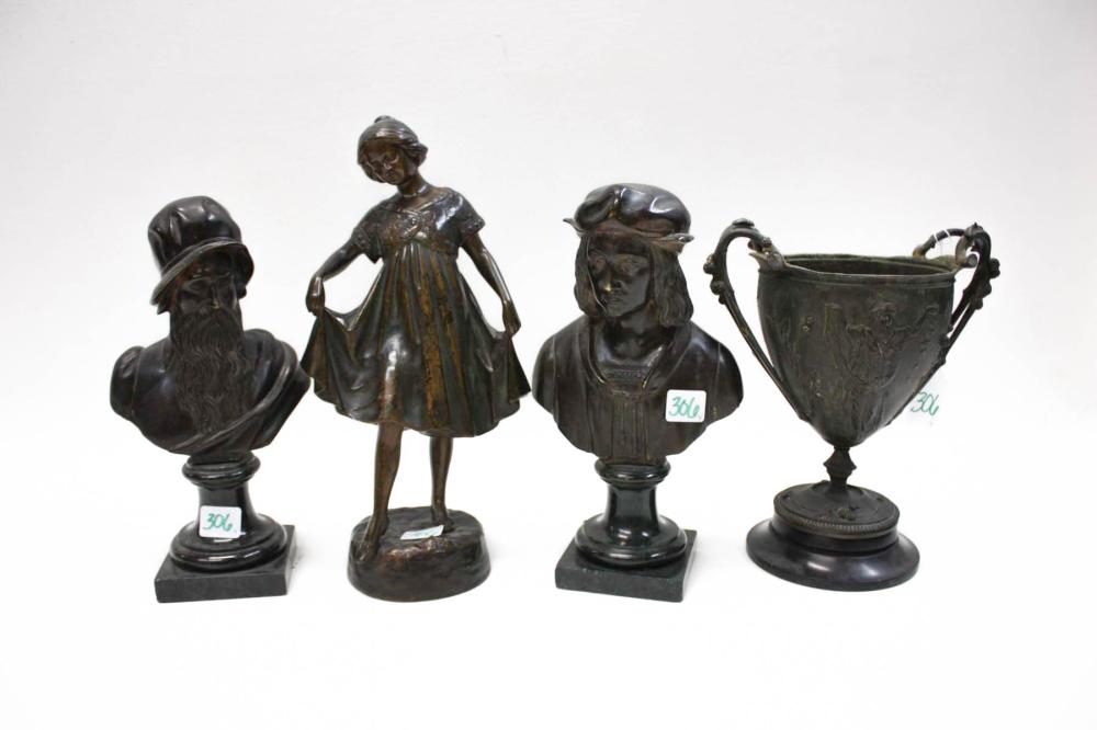 COLLECTION OF FOUR SCULPTURAL BRONZES  33f3eb