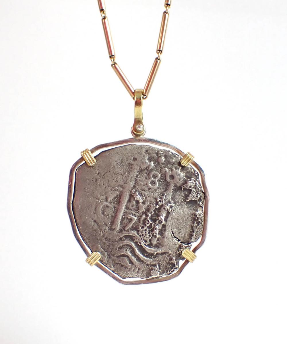 PIRATE TREASURE COIN PENDANT NECKLACE  33f3f8