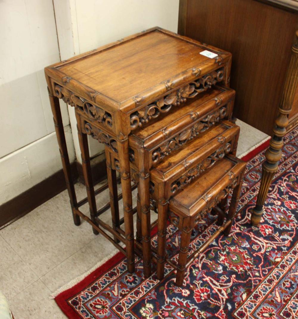 FOUR-PIECE CHINESE NESTING TABLES
