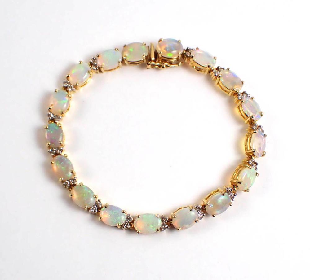 OPAL, DIAMOND AND FOURTEEN KARAT