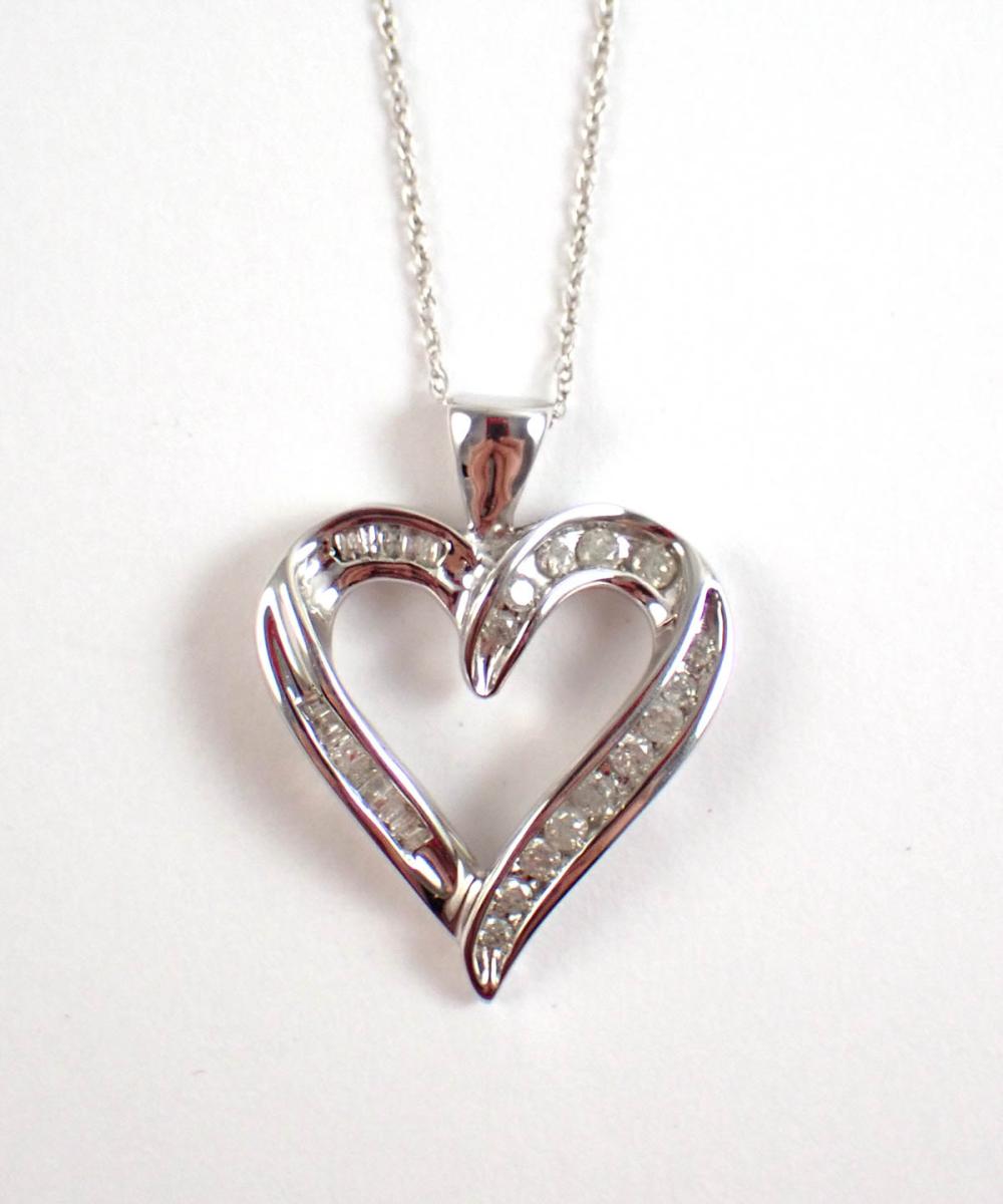 OPEN HEART PENDANT AND WHITE GOLD 33f4a9