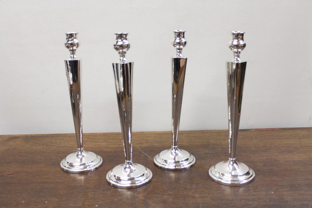 SET OF FOUR STERLING SILVER CANDLESTICKS  33f4b1