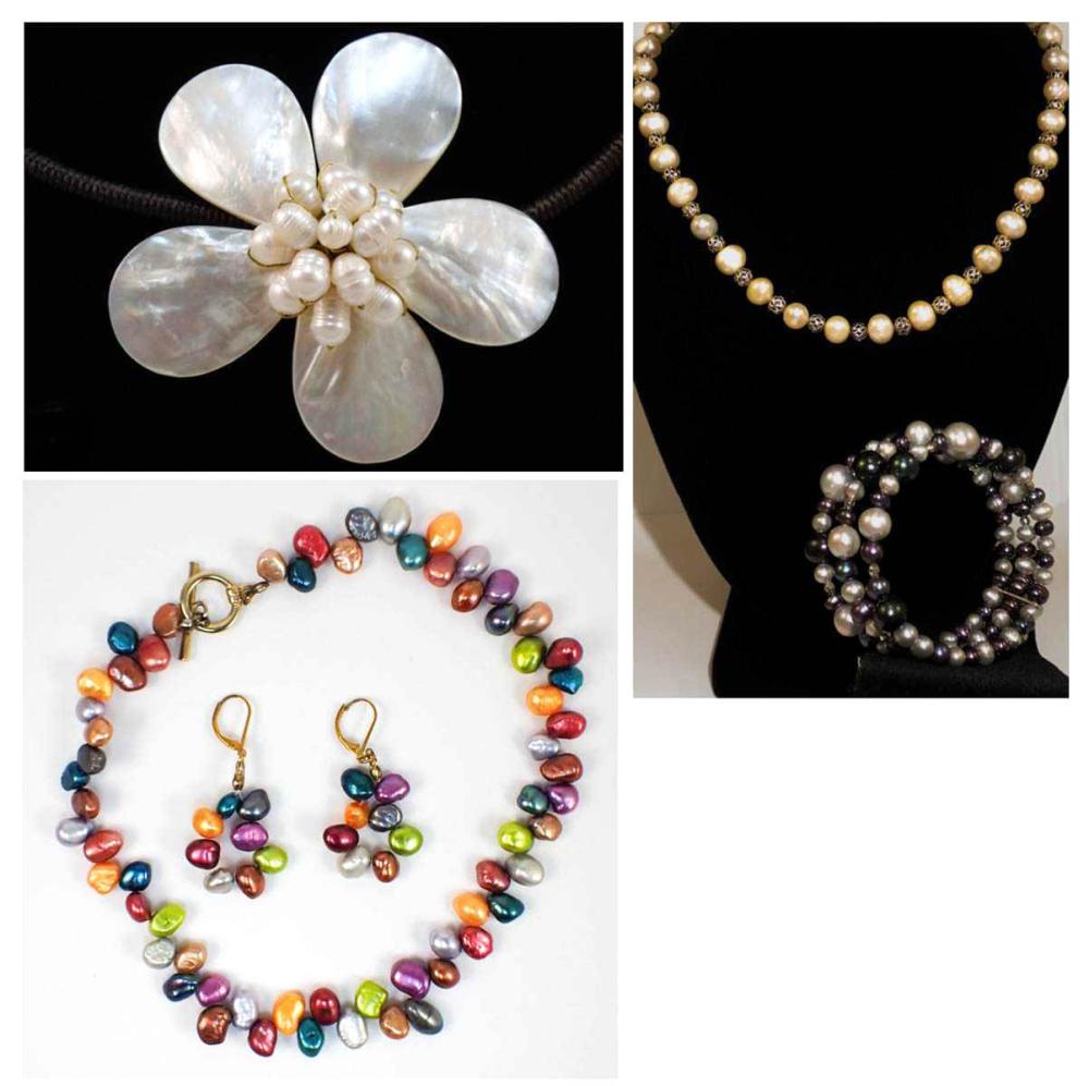 SIX ARTICLES OF PEARL JEWELRY  33f4b3