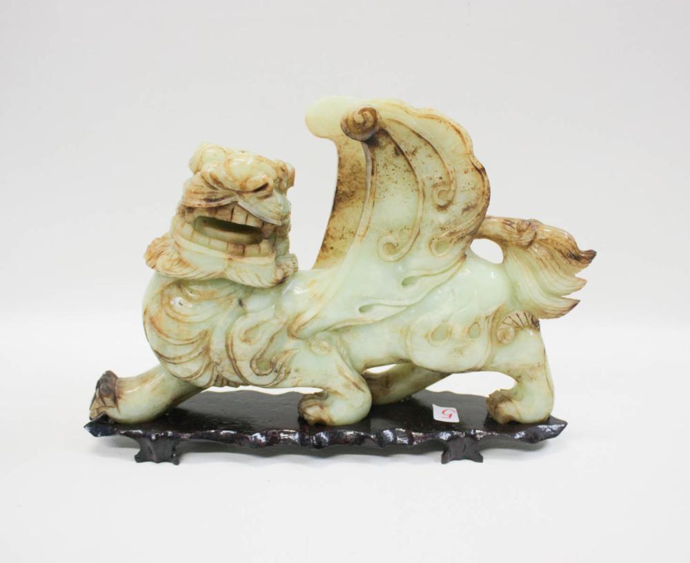 CHINESE CARVED SERPENTINE SCULPTURE,