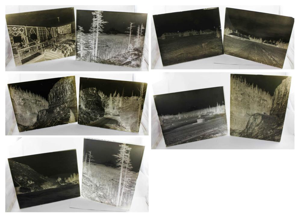 COLLECTION OF TEN GLASS NEGATIVES,