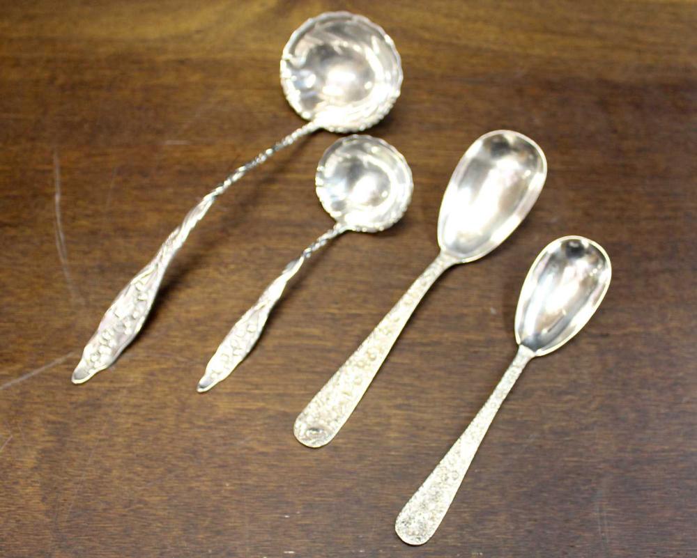 FOUR STERLING SILVER FLATWARE SERVING 33f4f1