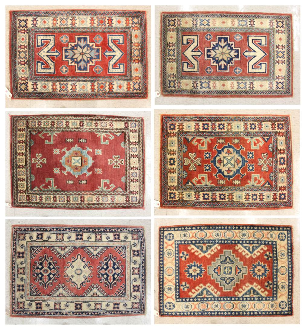 SIX HAND KNOTTED ORIENTAL AREA