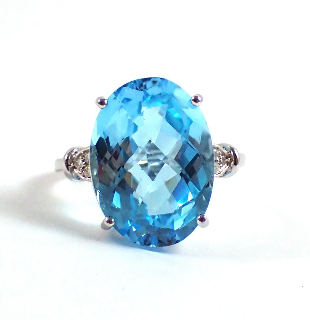 BLUE TOPAZ, DIAMOND AND FOURTEEN