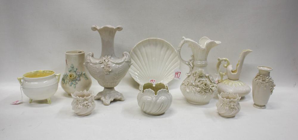 TEN BLACK MARK BELLEEK PARIAN PORCELAIN