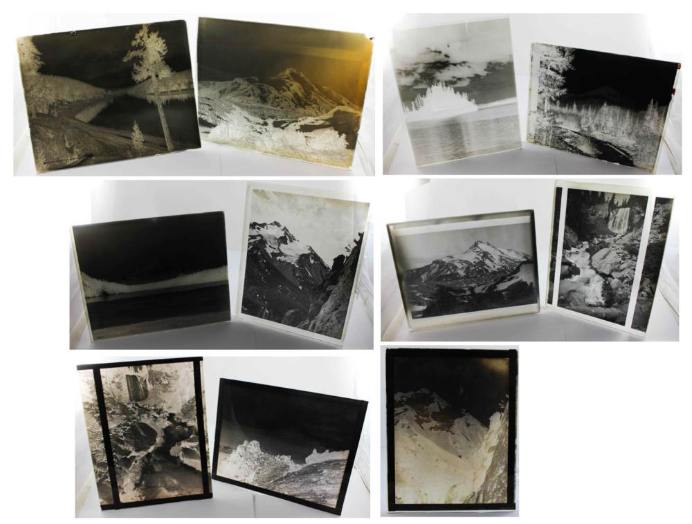 TEN GLASS PHOTOGRAPHIC PLATES OF