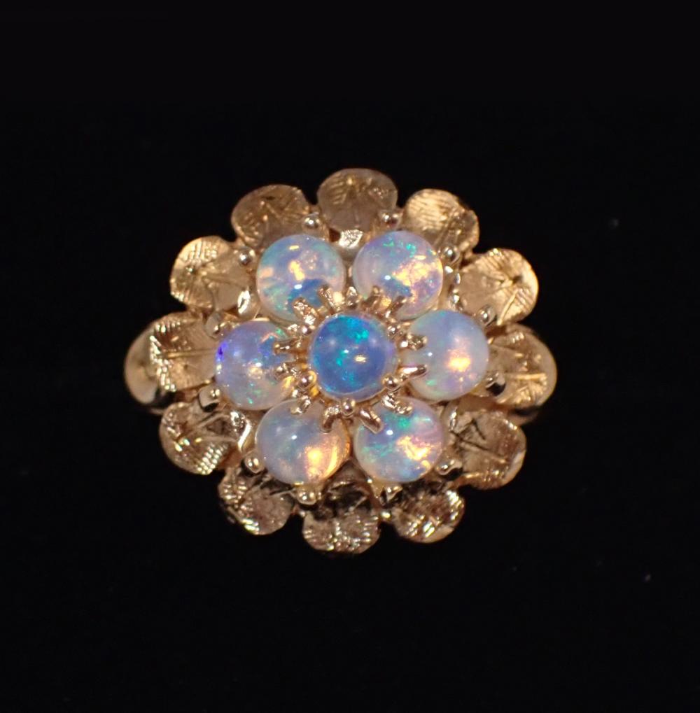 OPAL AND FOURTEEN KARAT GOLD CLUSTER 33f63e