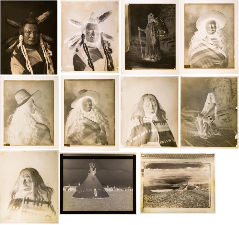 TEN PHOTOGRAPHIC GLASS PLATES OF NW