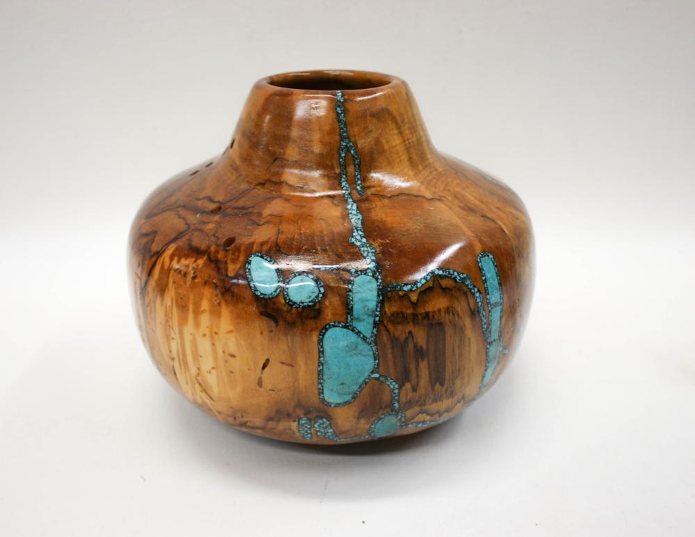 SPALTED ASPEN AND INLAID TURQUOISE 33f681