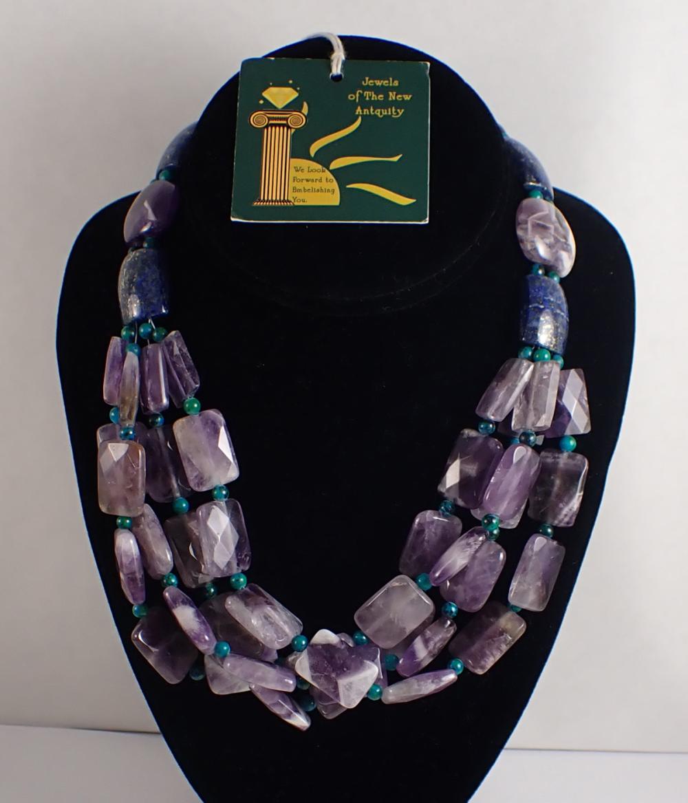 FOUR-STRAND AMETHYST, TURQUOISE