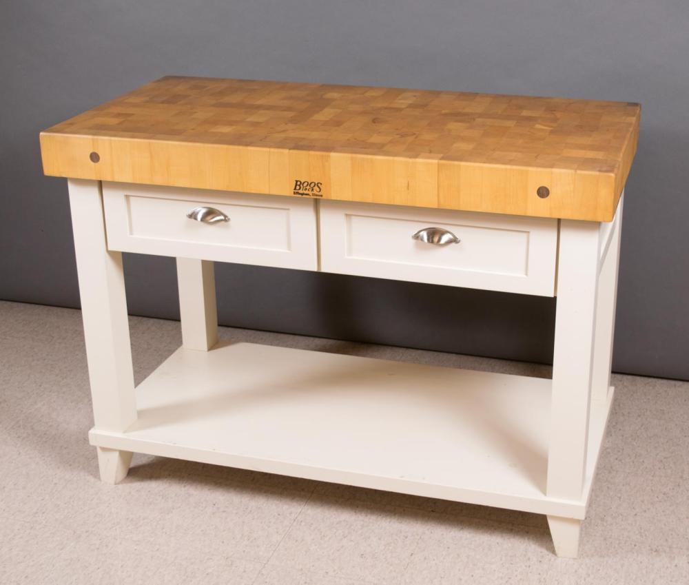 KITCHEN ISLAND BUTCHER BLOCK TABLE  33f6c7