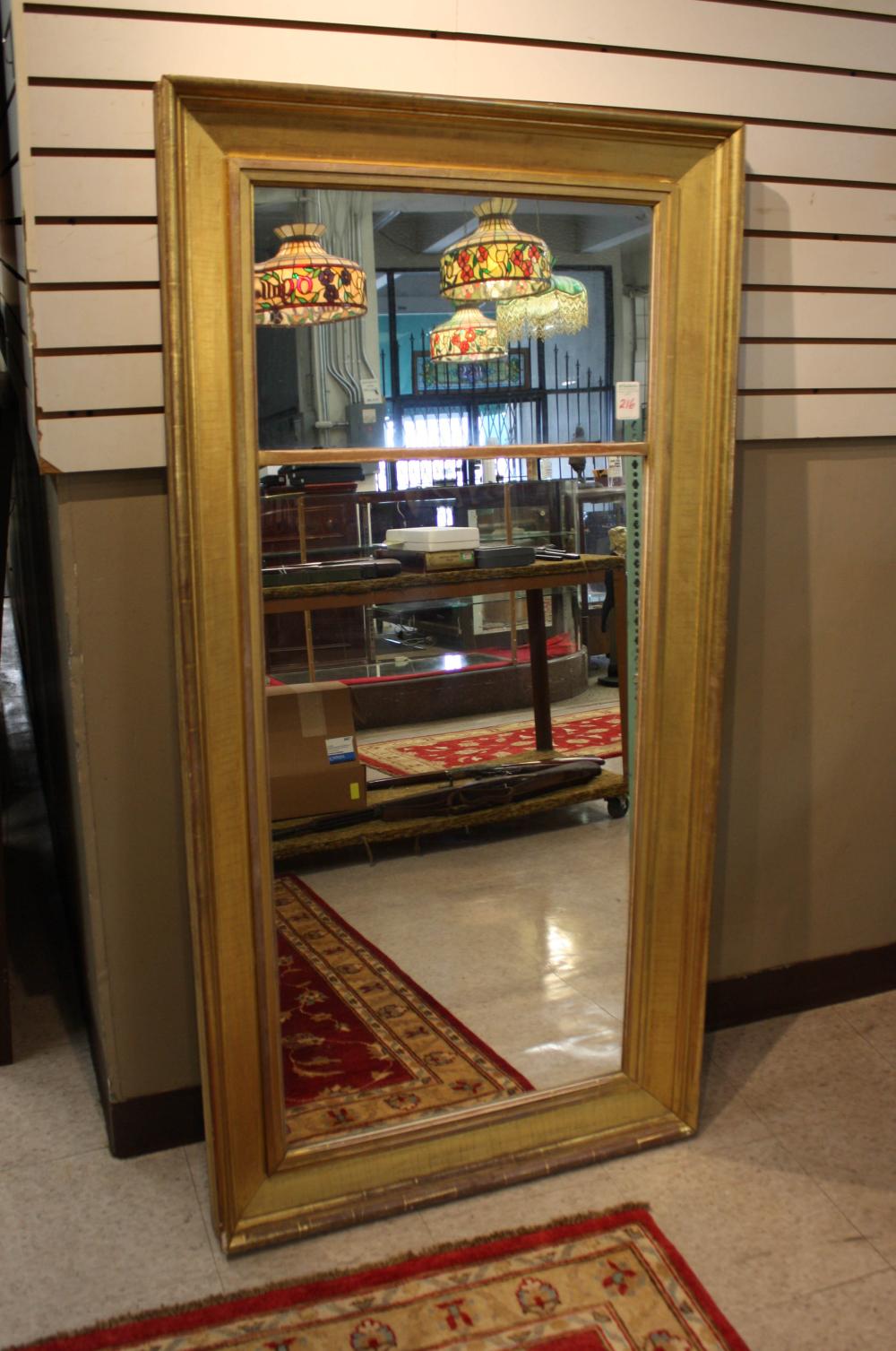 LARGE GILTWOOD FRAMED WALL MIRROR,