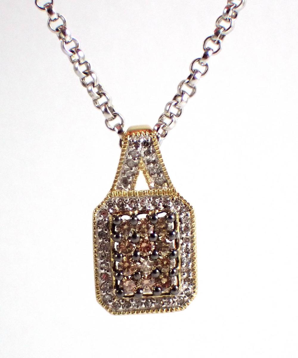 CHAMPAGNE AND WHITE DIAMOND PENDANT 33f75b