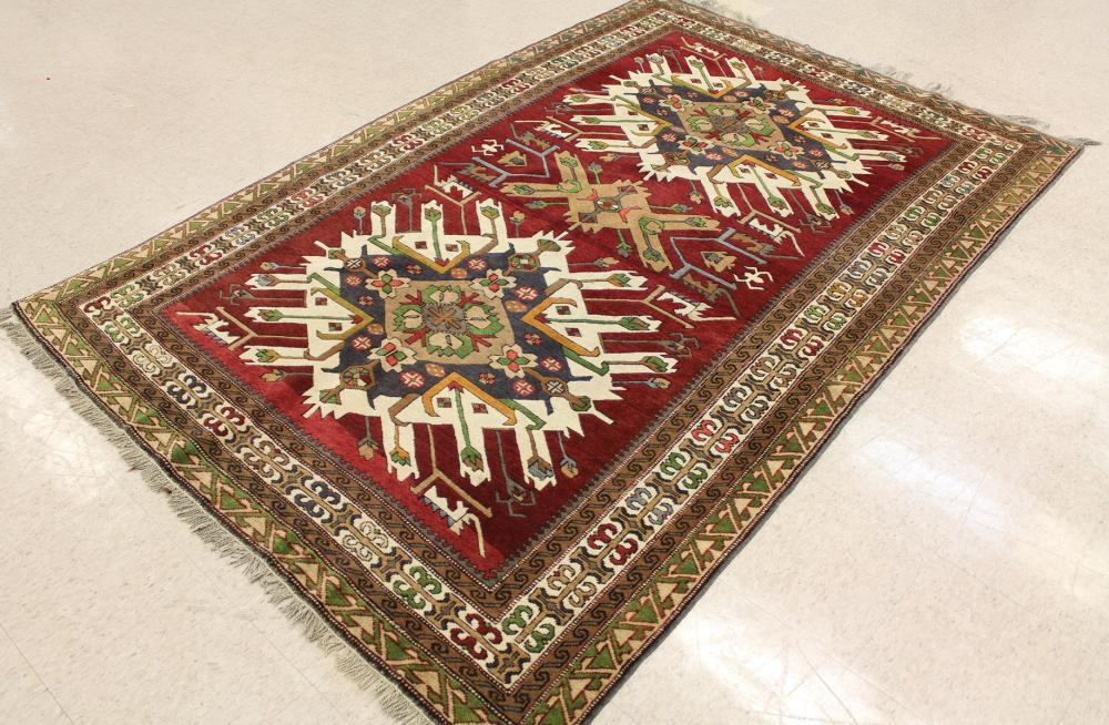 HAND KNOTTED AREA RUG, CAUCASIAN