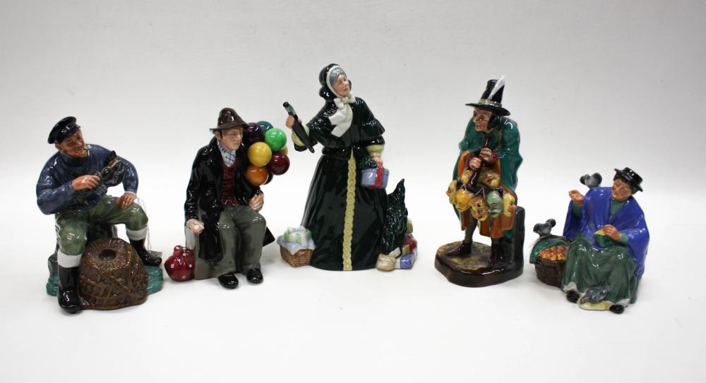 FIVE ROYAL DOULTON PORCELAIN FIGURES: