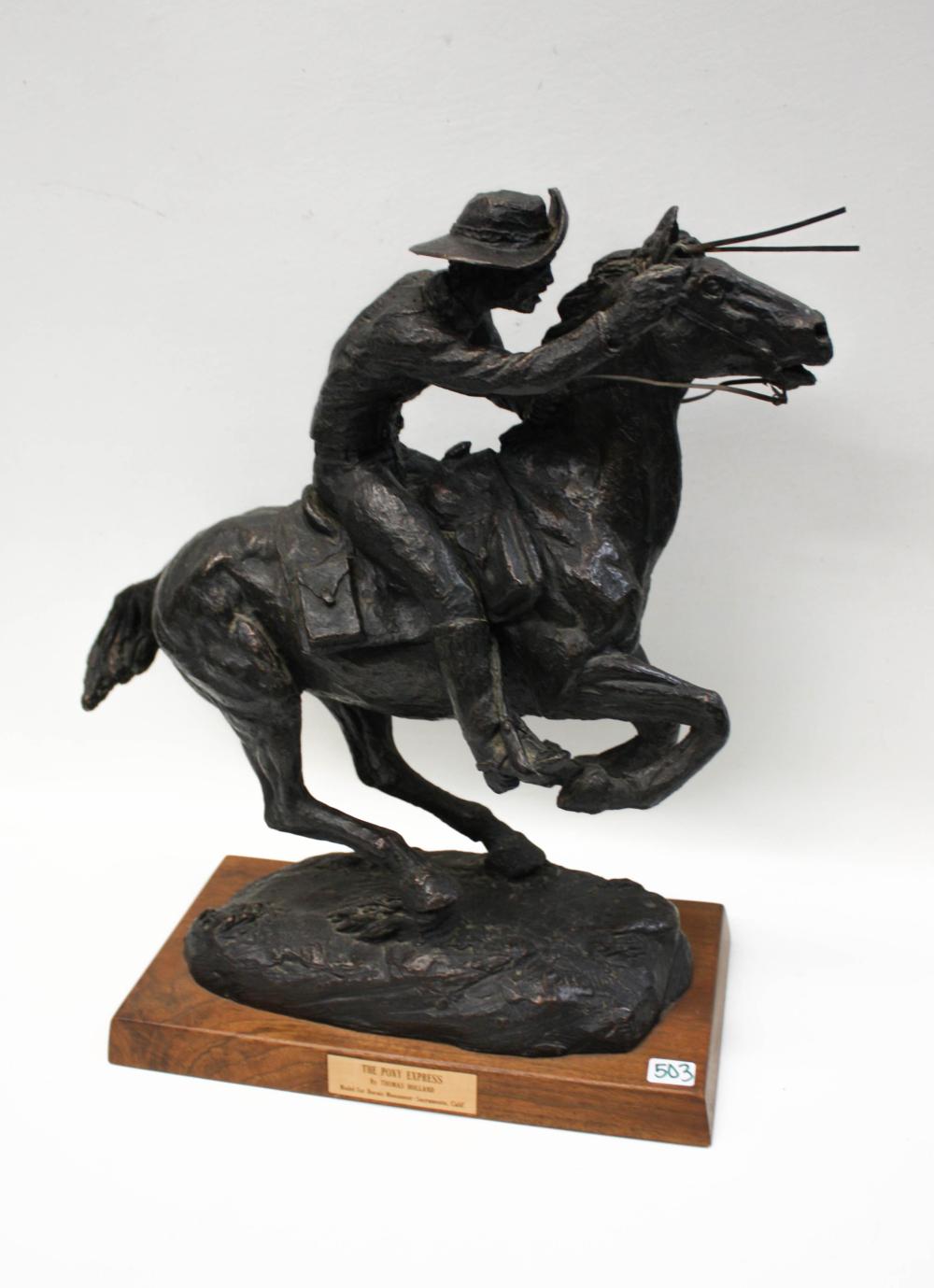  THE PONY EXPRESS CAST RESIN SCULPTURE  33f821