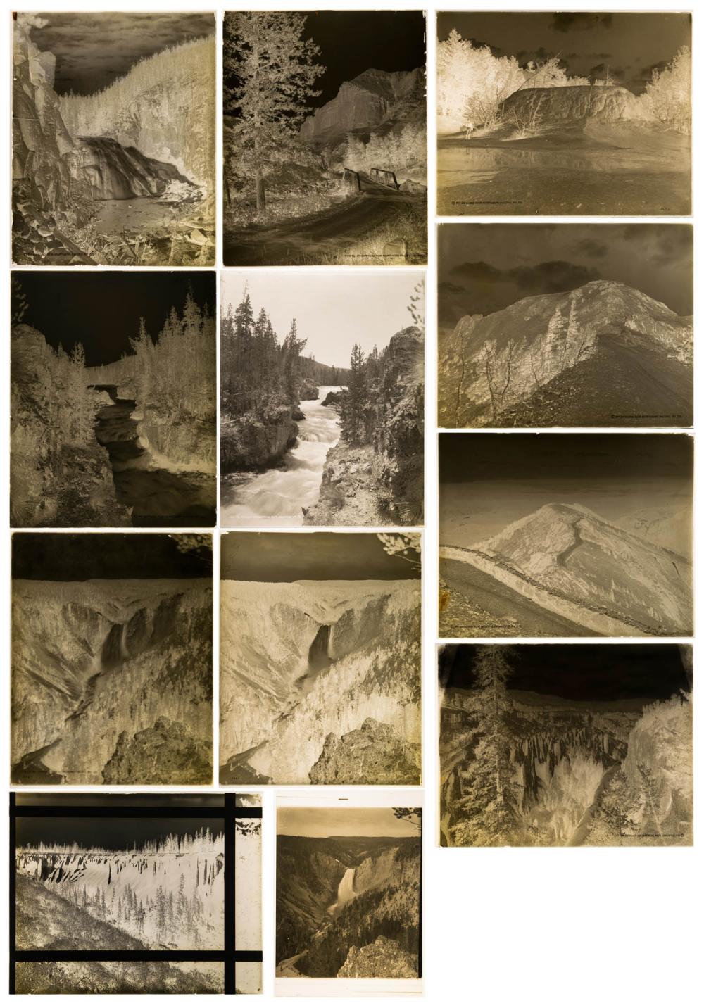 TEN GLASS NEGATIVES OF LANDSCAPES, EARLY