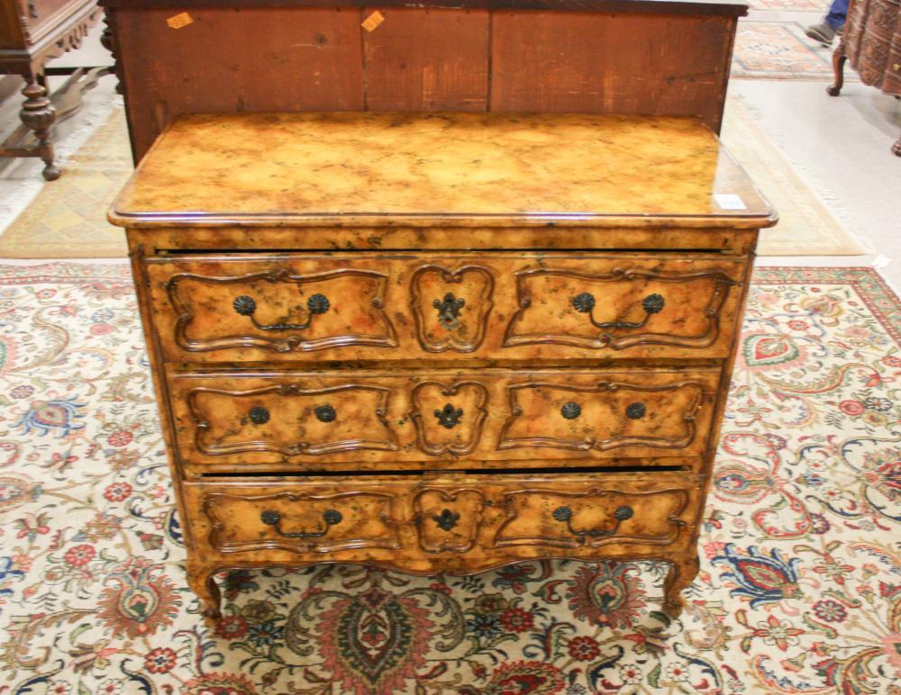 THREE-DRAWER PROVINCIAL STYLE COMMODE,