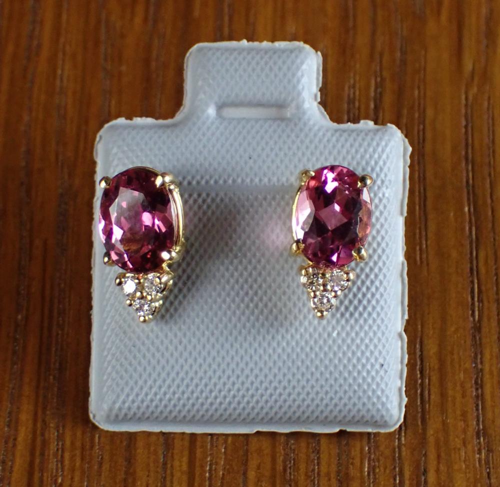 PINK TOURMALINE AND DIAMOND EAR