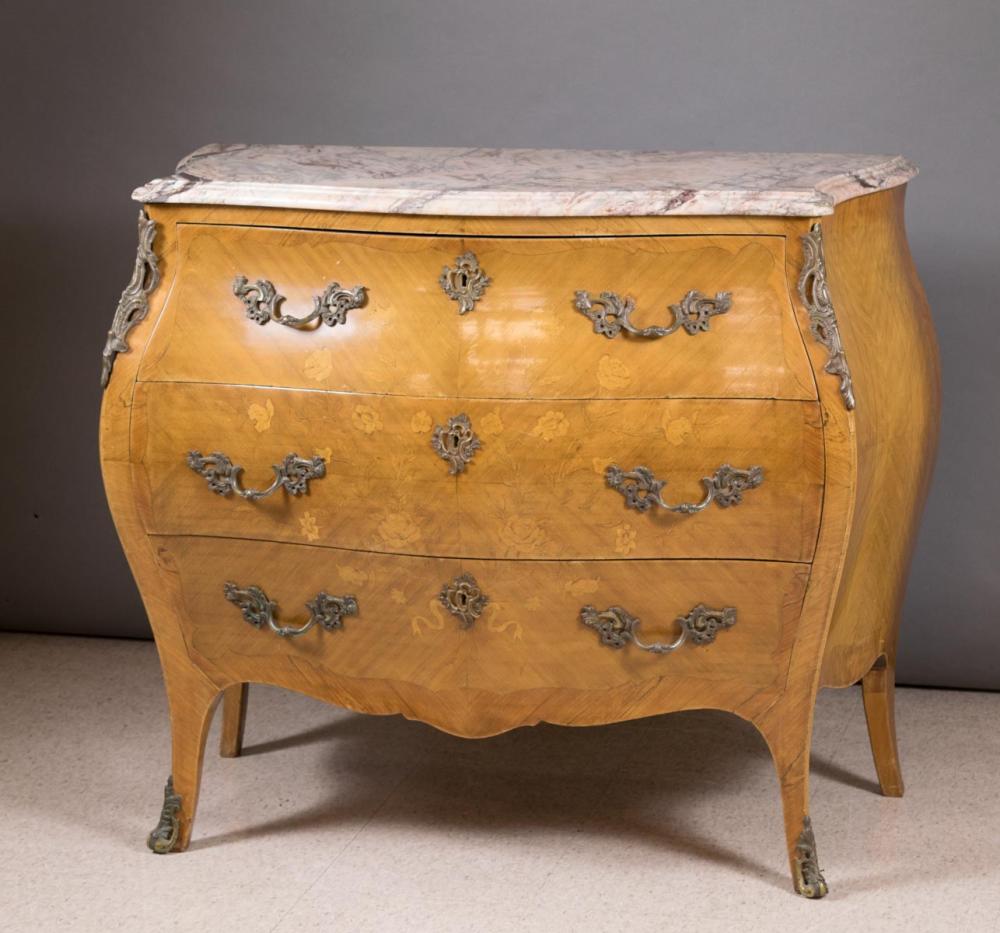 LOUIS XV STYLE MARBLE TOP BOMBE 33f945