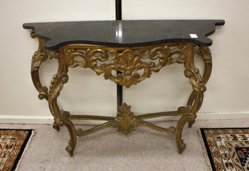 FRENCH STYLE GILT WOOD AND GESSO