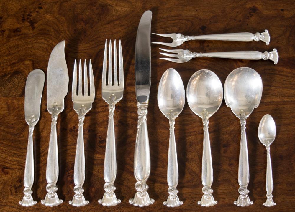 WALLACE STERLING SILVER FLATWARE SETWALLACE