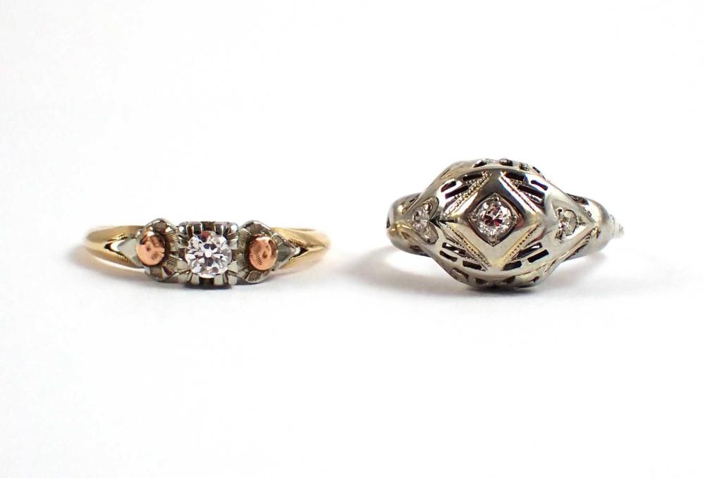 DIAMOND AND WHITE GOLD RINGSTWO