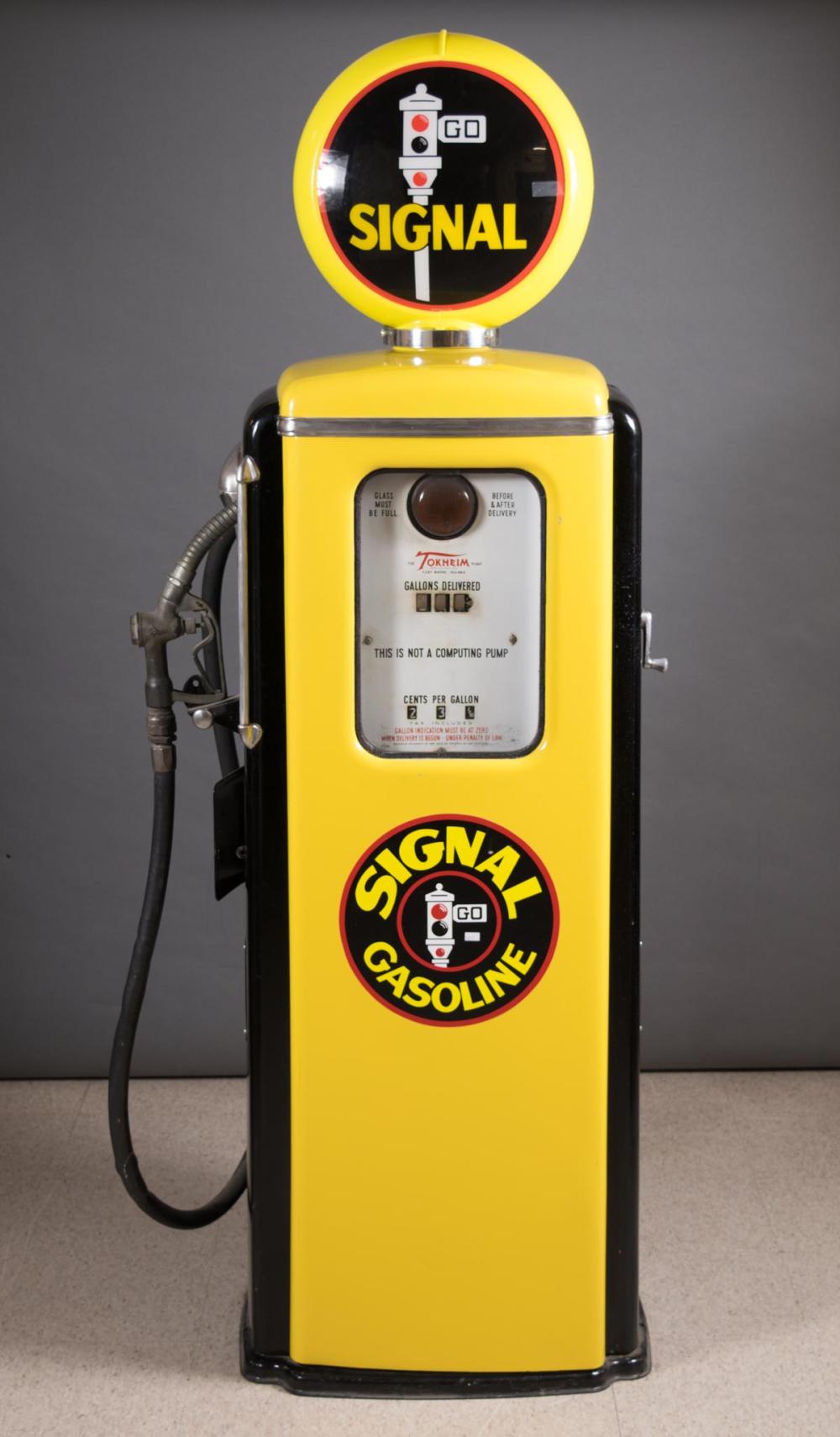 VINTAGE SIGNAL GASOLINE FUEL PUMP, TOKHEIM