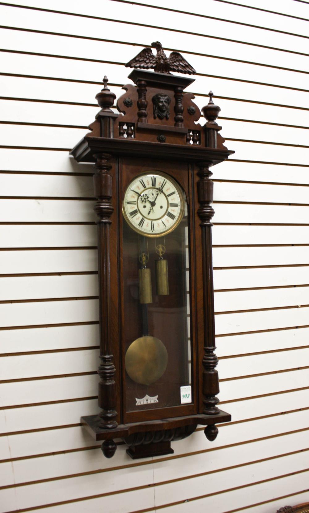 TWO-WEIGHT WALL CLOCK, GUSTAV BECKER