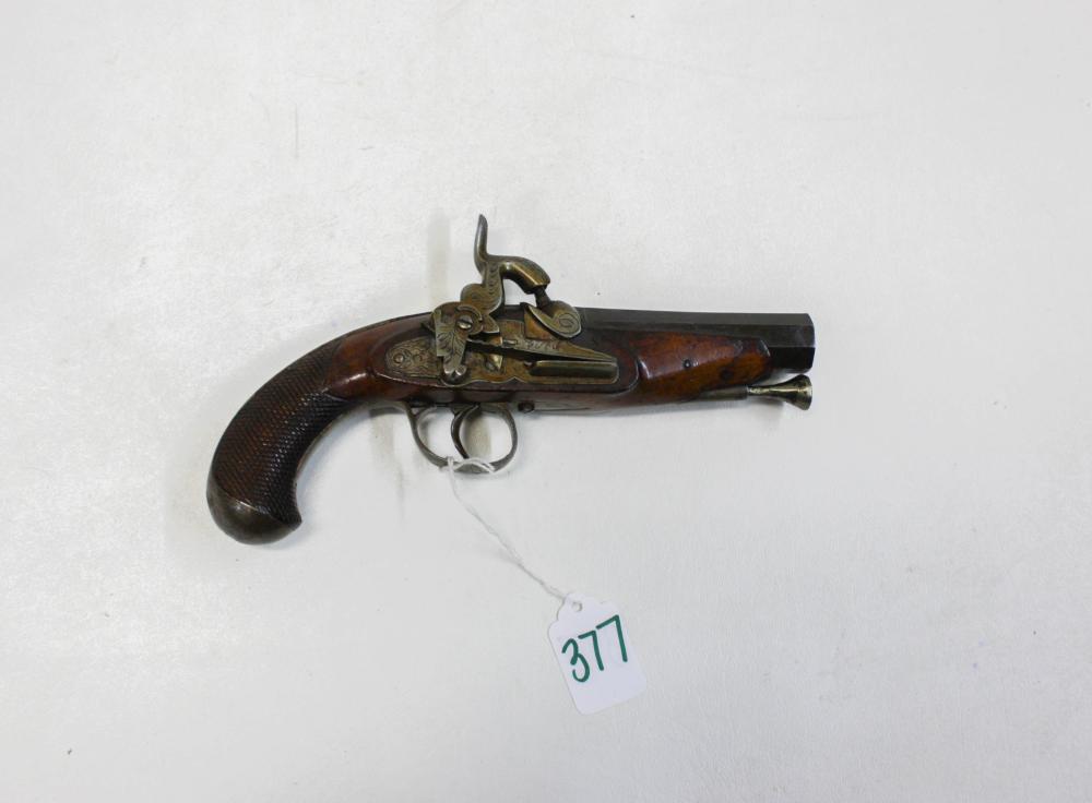 ANTIQUE PERCUSSION PISTOL, APPROXIMATELY