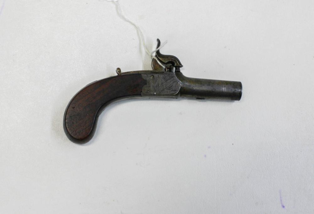 ANTIQUE ENGLISH PERCUSSION PISTOL, APPROXIMATELY