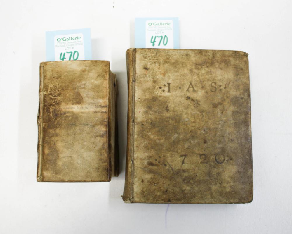 TWO EARLY PARCHMENT BOUND BOOKS: