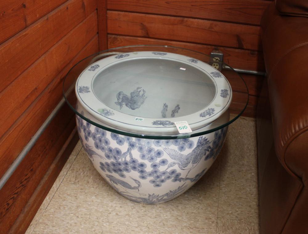 TWO CHINESE PORCELAIN FISHBOWL