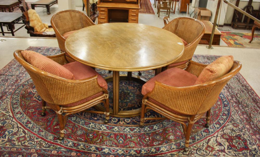 MCGUIRE DINING TABLE AND FOUR CHAIRS