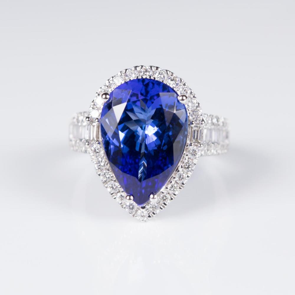 TANZANITE, DIAMOND AND EIGHTEEN