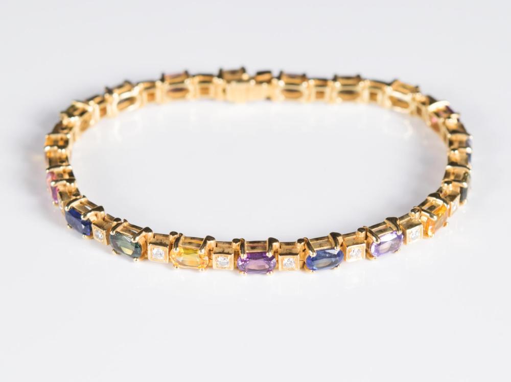 MULTI COLOR SAPPHIRE AND GOLD BRACELETMULTI 33fbee