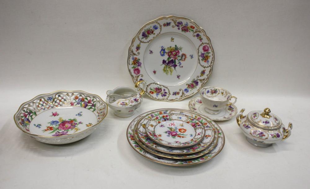 GERMAN DRESDEN FLOWER ASSEMBLED CHINA