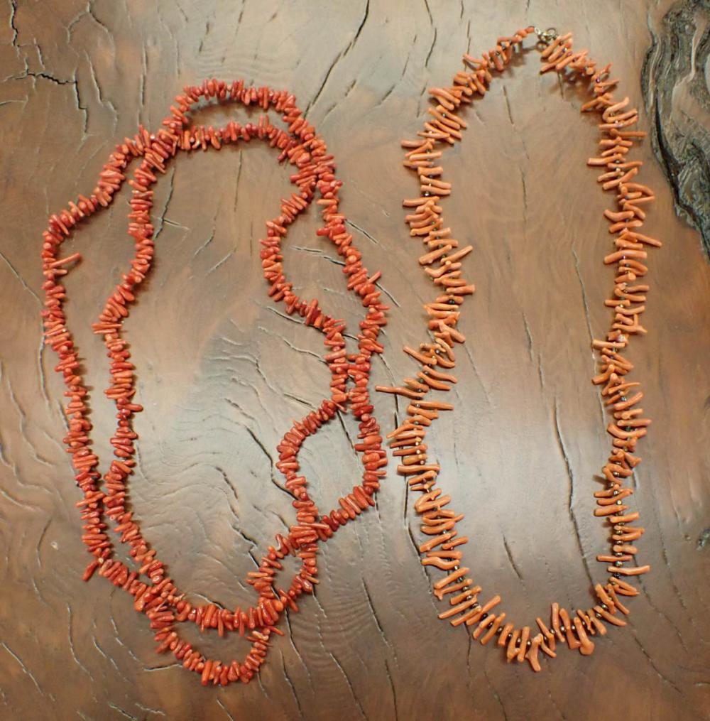 TWO BRANCH CORAL BEAD NECKLACESTWO 33fcfa