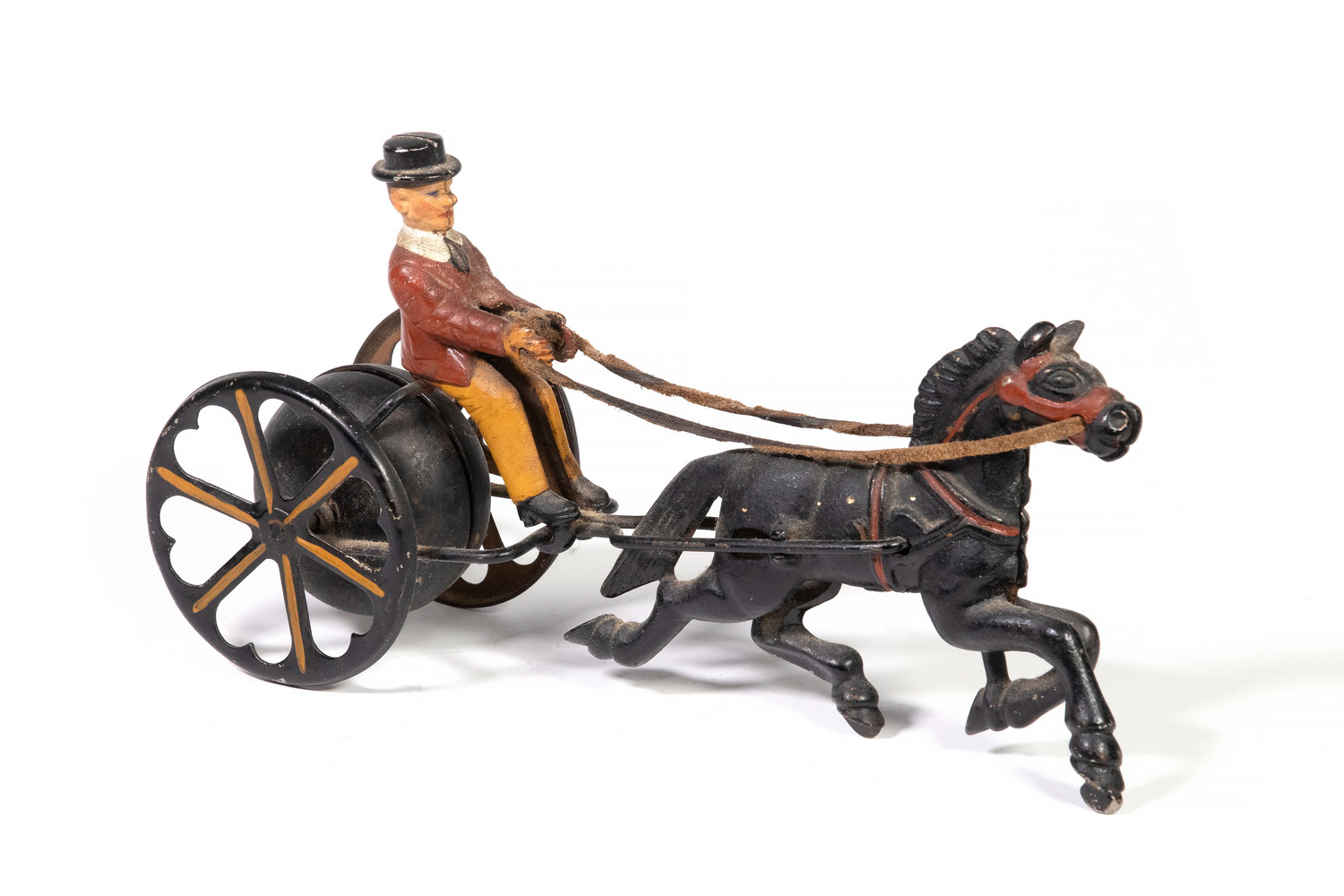 CAST IRON HORSE DRAWN BELL TOY